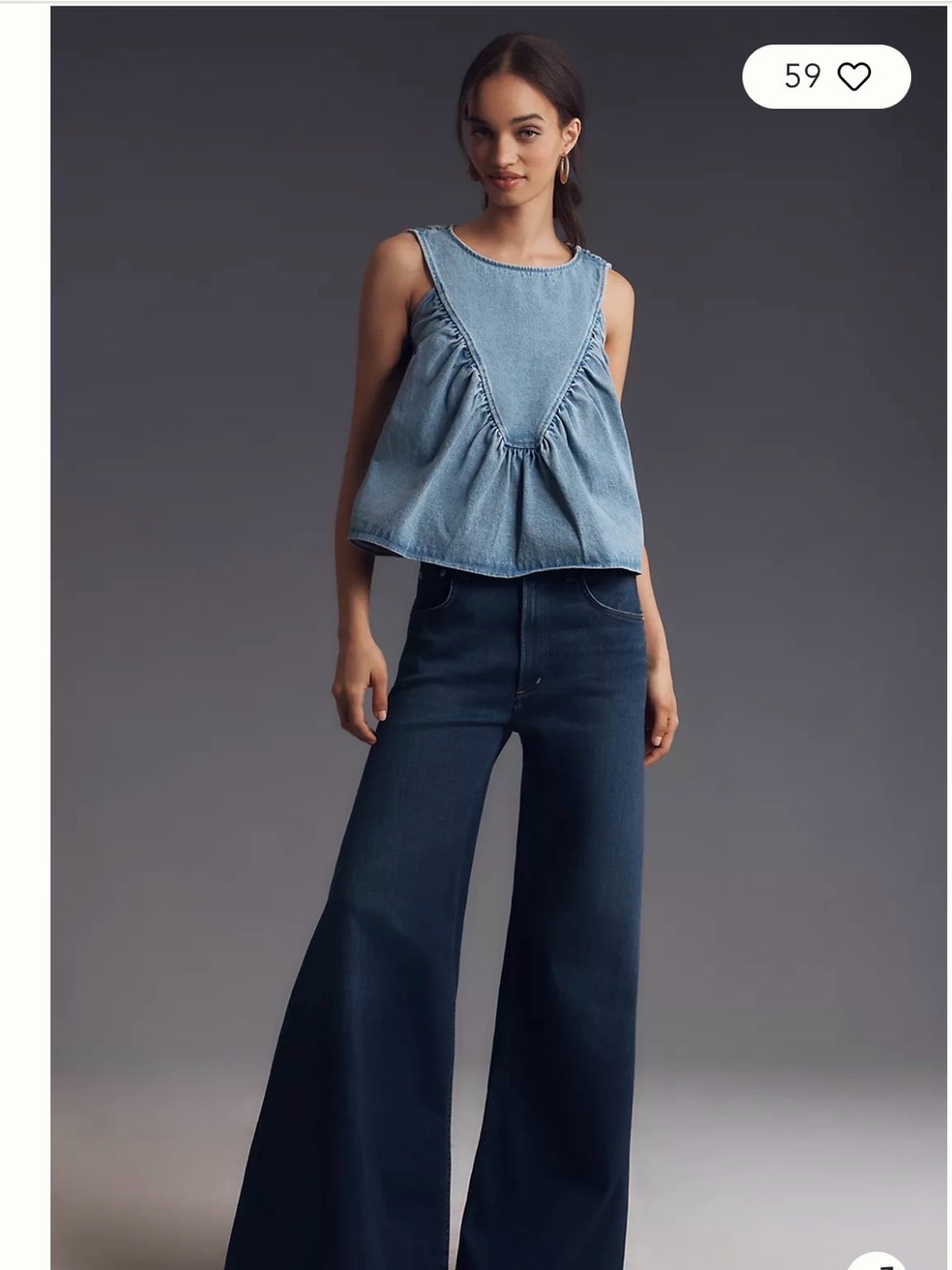 Anthropologie NWOT Mare Mare denim top - Picture 2 of 8